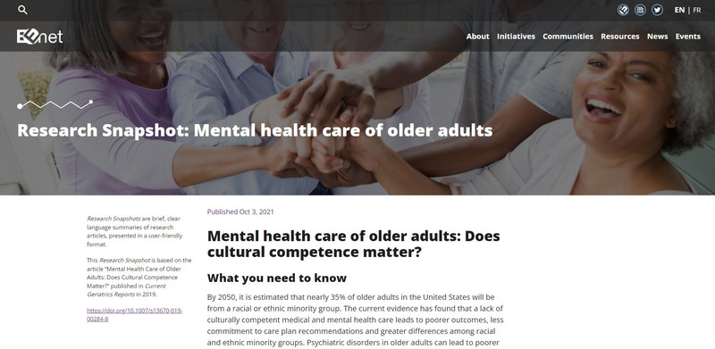 Mental health care of older adults: Does cultural competence ... Image 1